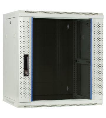 12U white wall moutn rack with glass door 600x450x635mm