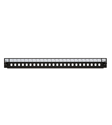 Front ST 24-port black simplex panel suitable for universal fiber optic tray