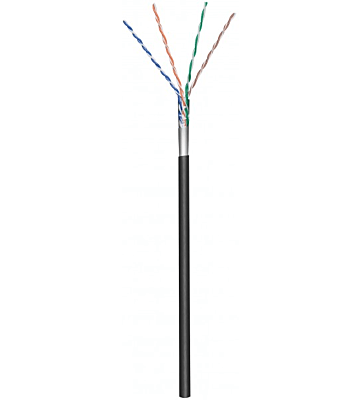 CAT5e F/UTP 100m outdoor cable on a reel solid black CCA