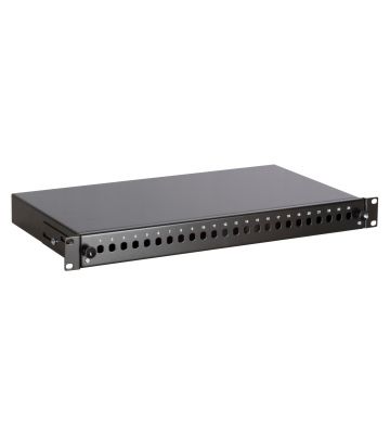 19" patch panel ST unmounted 24 ports extendible black