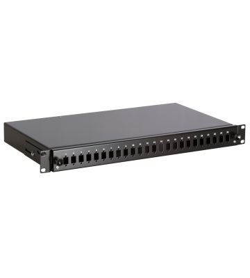 19" patch panel LC/SC/E2000 ongemonteerd 24 ports extendible black