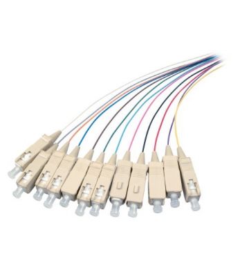 OM4 fibre optic pigtail coloured set SC - 12 pieces