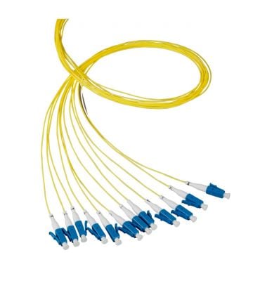 OS2 fibre optic pigtail yellow LC/PC - 12 pieces