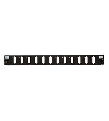 Front LC/SC 12-port black quad/duplex panel suitable for universal fiber optic tray