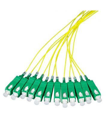 OS2 fibre optic pigtail yellow SC/APC - 12 pieces