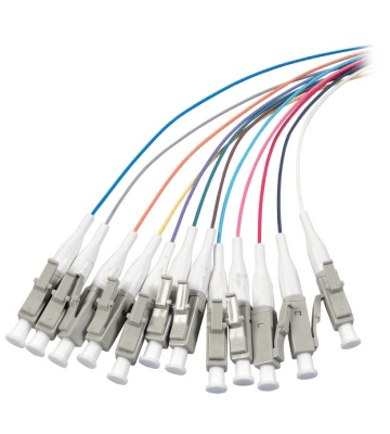 OS2 fibre optic pigtail coloured set LC/PC - 12 pieces
