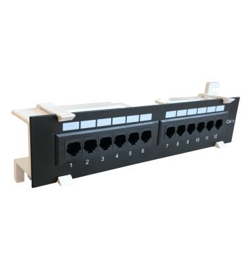 CAT5e UTP wall mount patch panel - 12 ports