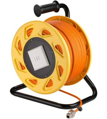 CAT7 S/FTP cable reel with CAT6a keystone connector -  RJ45 - 50 m