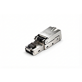 odedo Set van 4 CAT 6A 10G 10Gigabit RJ45 LAN-connectoren metaal afgeschermd extra klein, slechts 3 x 1,7 x 1,6 cm, koppeling CAT 6, 6A & CAT 7 inline-koppeling, STP