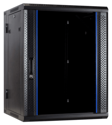 18U wall rack (tilting) with glass door 600x600x900mm (WxDxH)