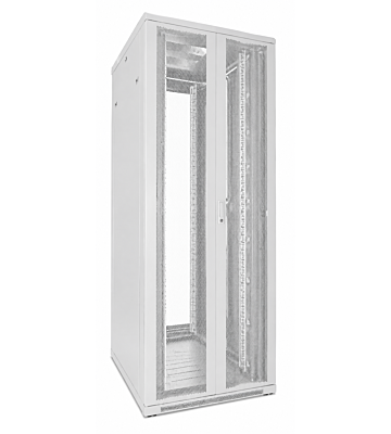 47U white server cabinet with double perforated front and rear doors 800x800x2200mm (WxDxH)