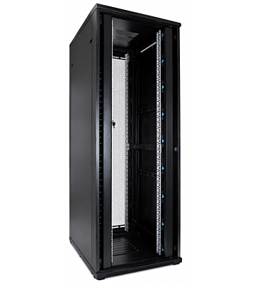 47U server rack with perforated split doors front and back 800x800x2200mm (WxDxH)