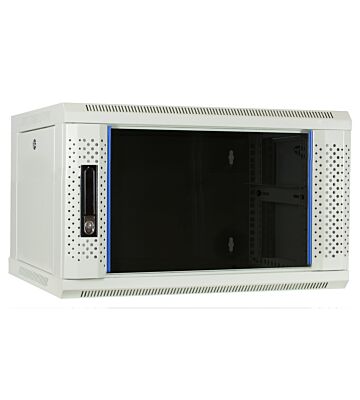 6U white wall mount server rack with glass door 600x450x368mm (WxDxH)