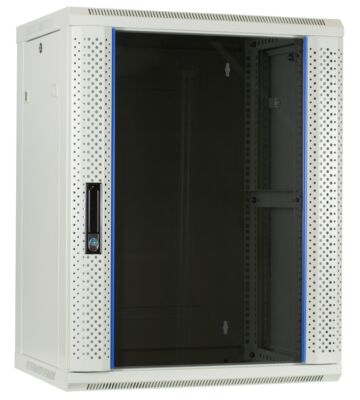 15U white wall mount server rack with glass door 600x450x770mm (WxDxH)