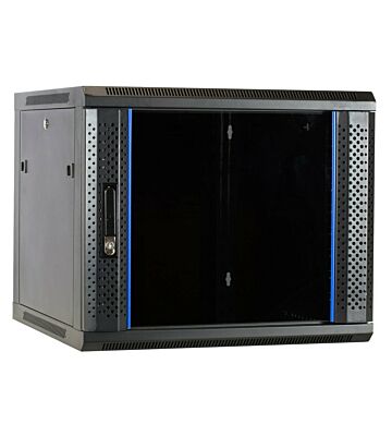 9U wall mount server rack with glass door 600x600x500mm (WxDxH)