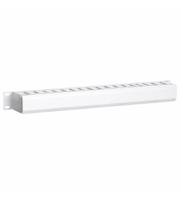 1U 19 inch metal cable tray with sliding cover - white
