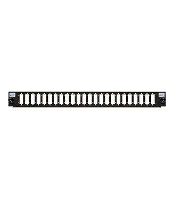 Front LC/SC 24-port black quad/duplex panel suitable for universal fiber optic tray