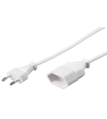 Extension cord euro plug 5m white
