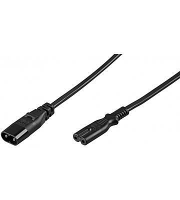 Power cord C7 to C8 2m black