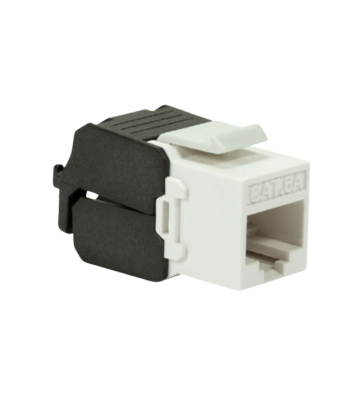 CAT6a UTP Keystone Connector - Toolless - Black/ White