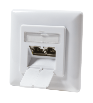 CAT6 UTP / STP flush-mount box, white