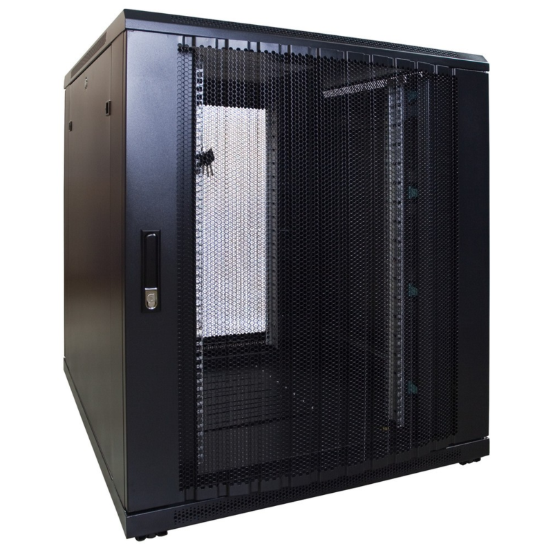 12U mini server rack with perforated door 800x1200x720mm (WxDxH)