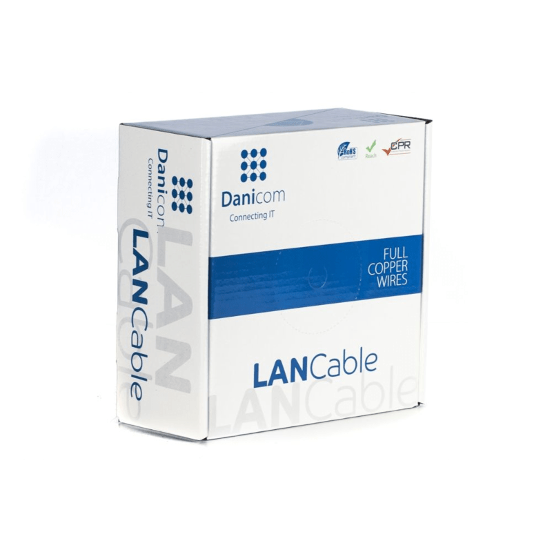 DANICOM CAT6A FTP 100m outdoor cable on a reel - solid -  PE (Fca)
