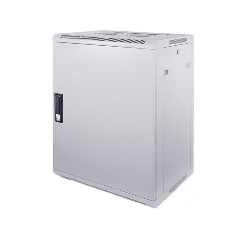 15U white wall mount rack with metal door 600x450x770mm (WxDxH)
