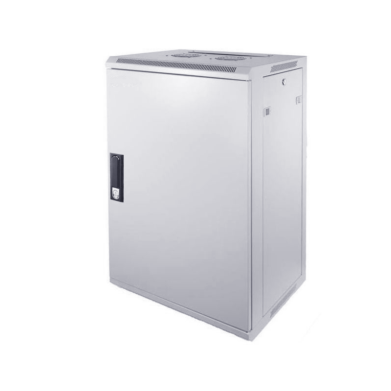 18U white wall mount rack with metal door 600x450x900mm (WxDxH)