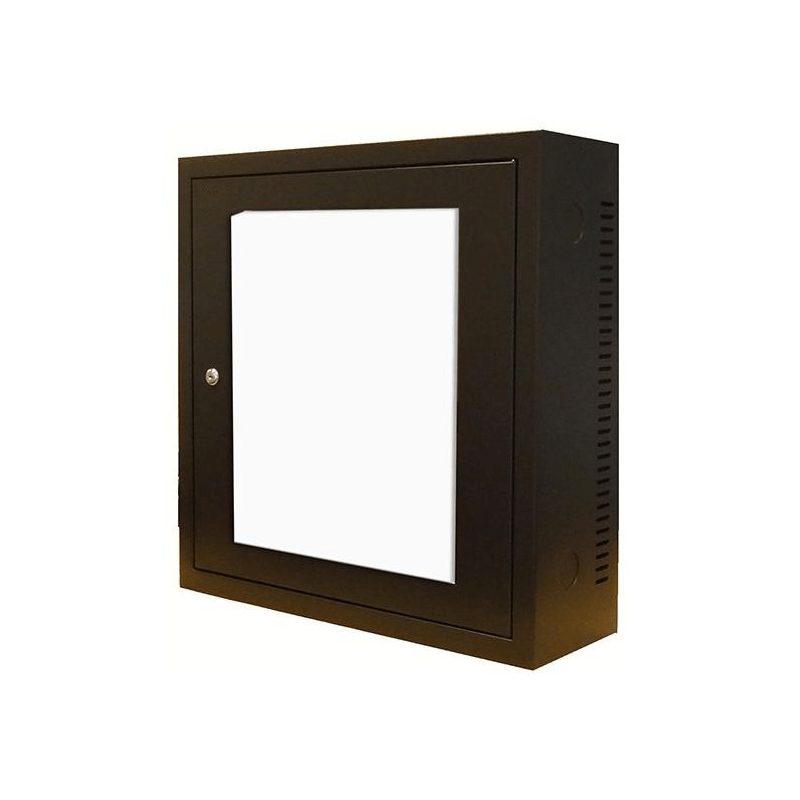 3U wall cabinet with glass door 185mm deep