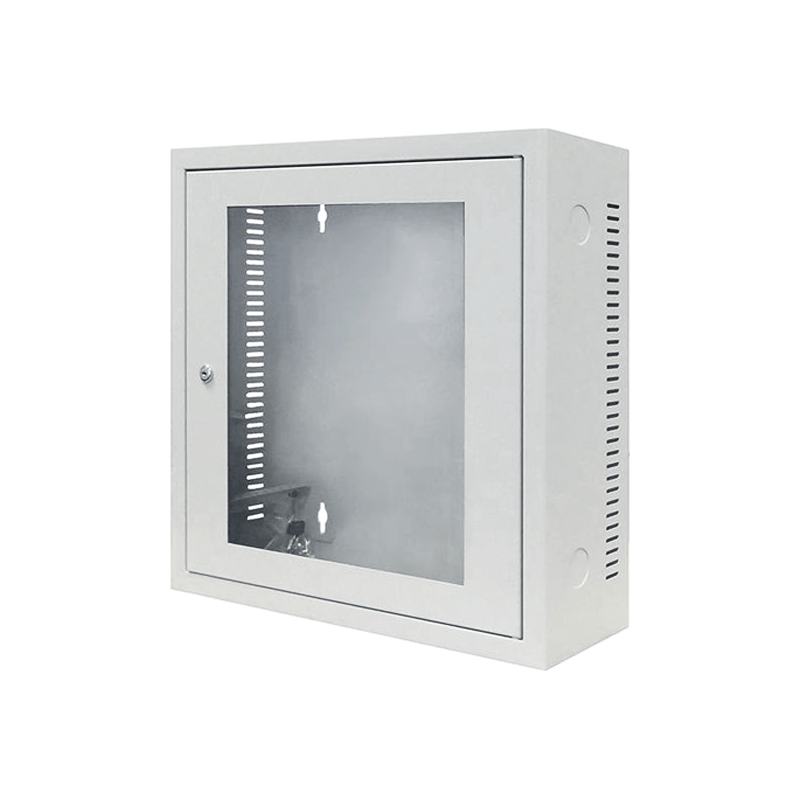 3U White wall cabinet with glass door 185mm deep