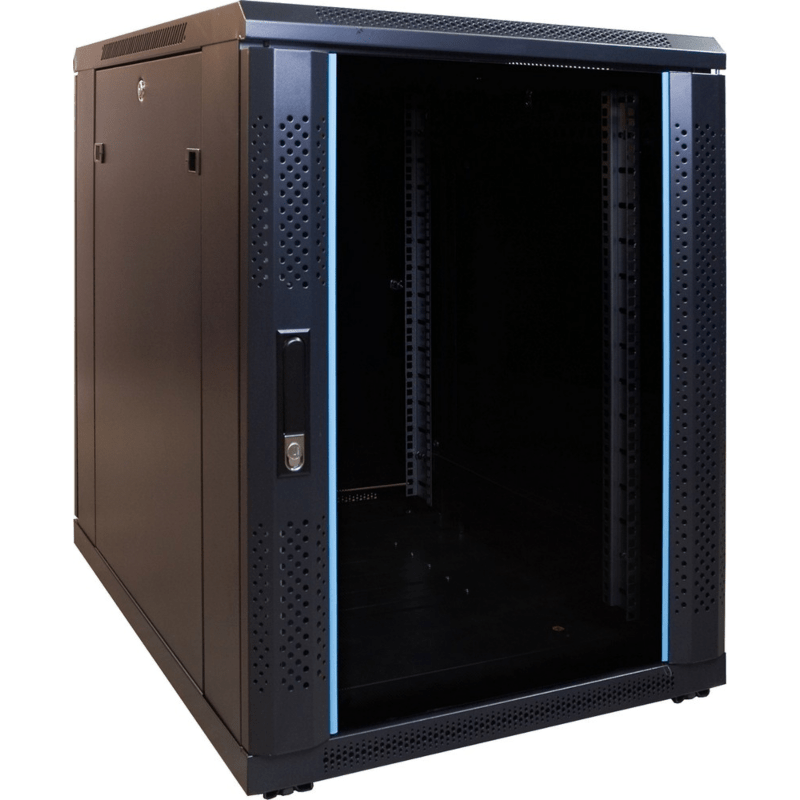15U mini server rack with glass door 600x800x860mm (WxDxH)