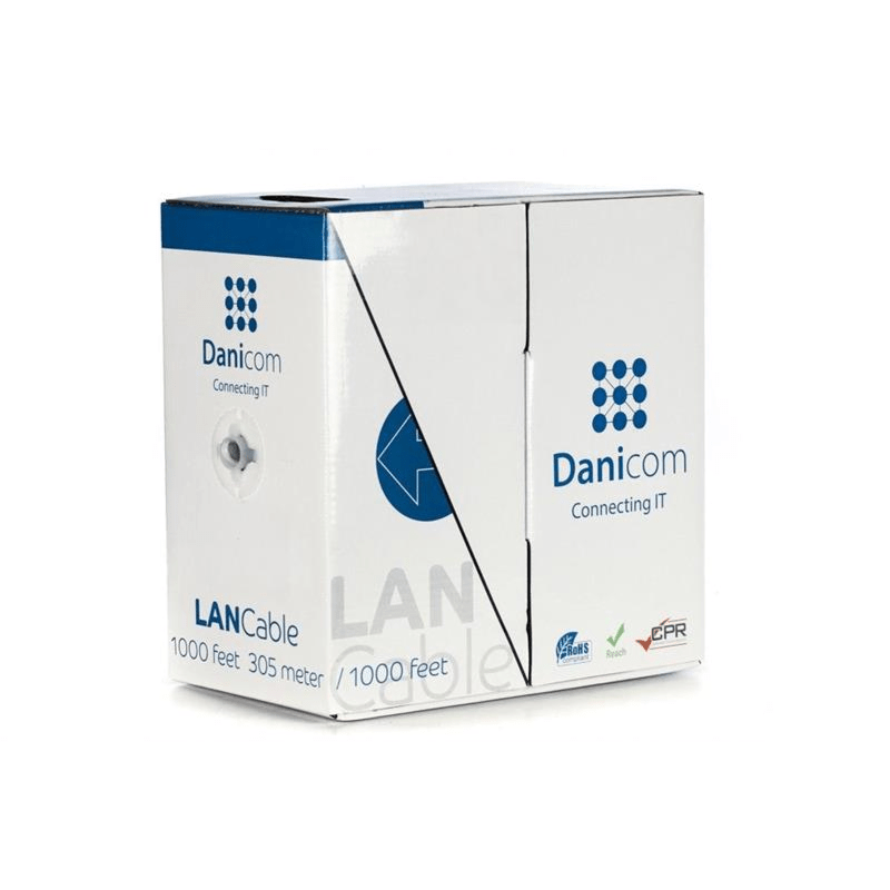 CAT6 S/FTP 305m on a reel solid grey CCA