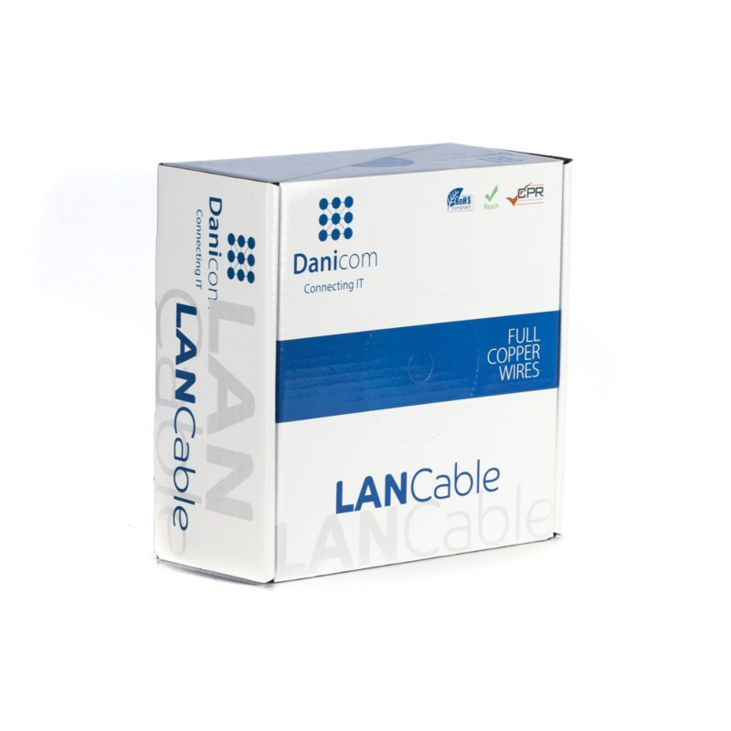 DANICOM CAT6A FTP 50m outdoor cable on a reel - solid -  PE (Fca)
