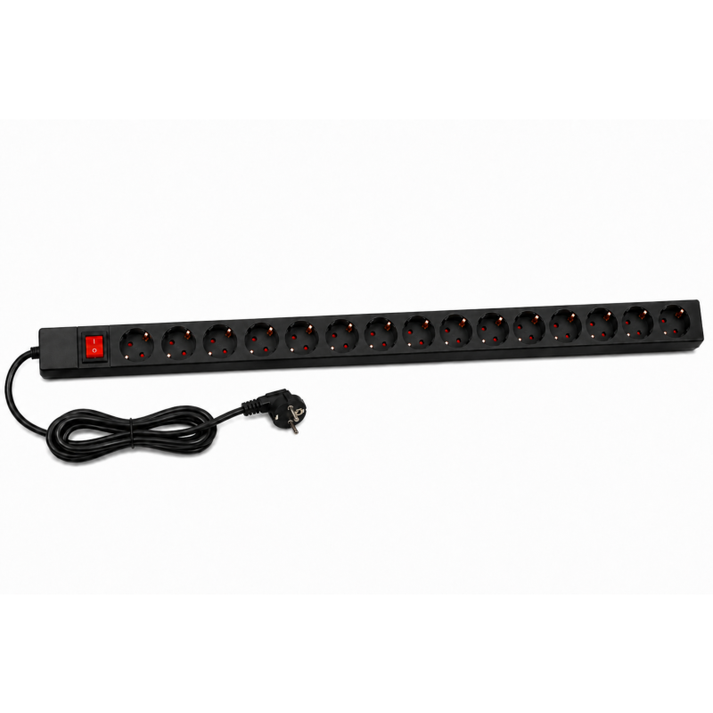 15-way power strip for vertical mounting