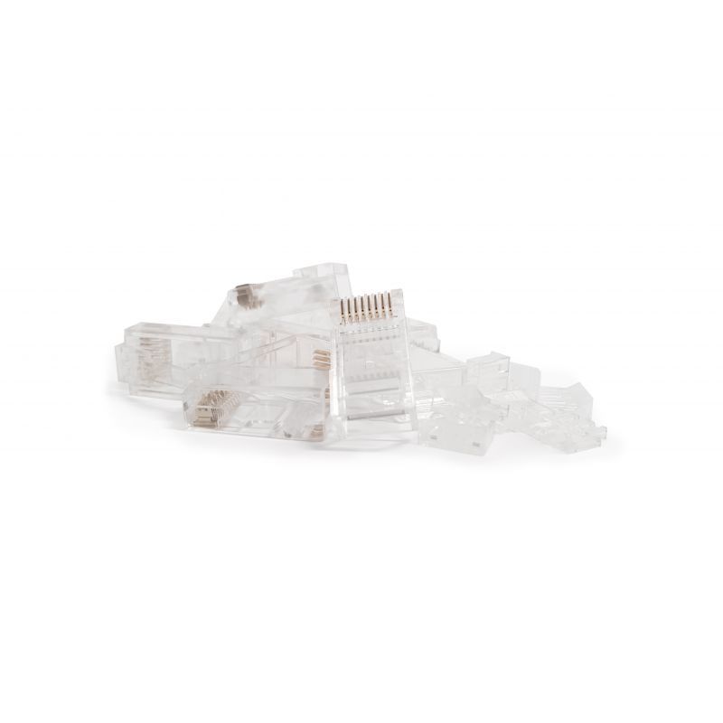 CAT6 connector RJ45 + joint piece - for solid UTP cables - 10 pieces