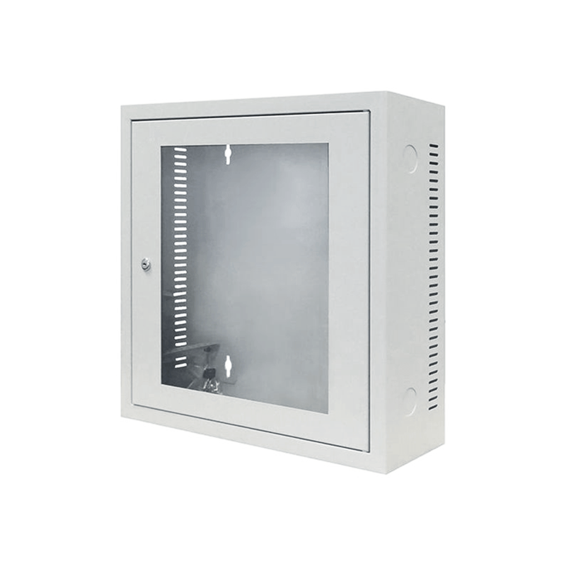 3U White wall cabinet with glass door 185mm deep