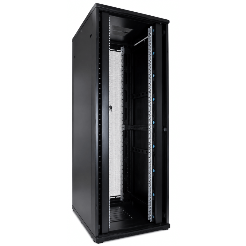 47U server rack with perforated split doors front and back 800x800x2200mm (WxDxH)