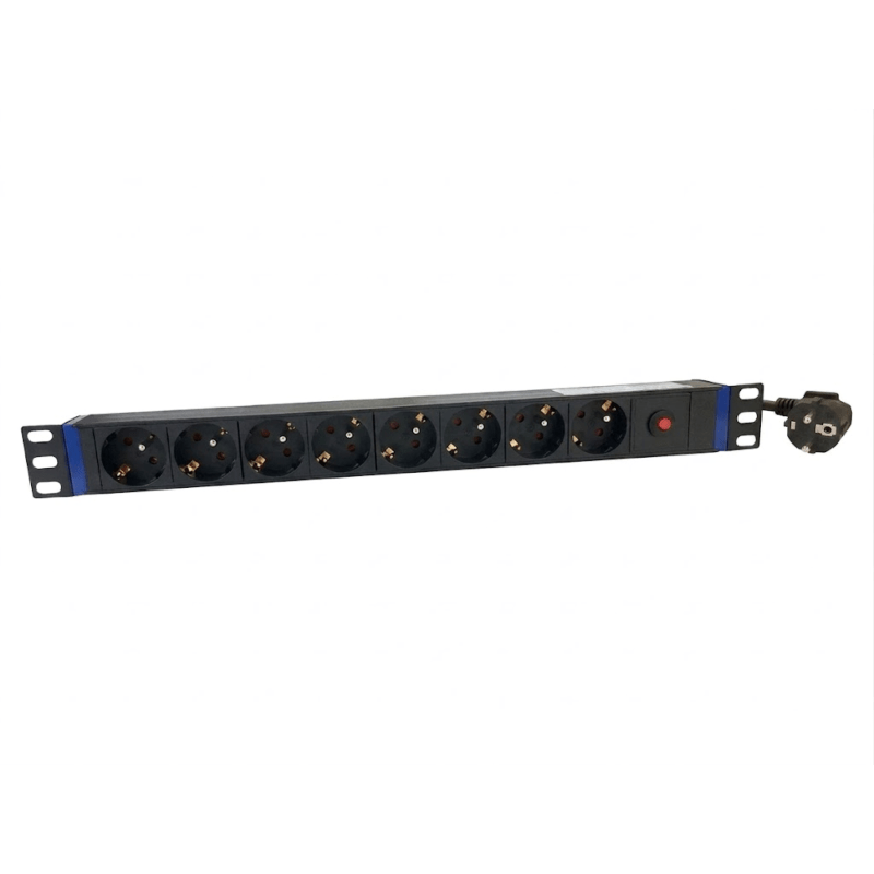 19 inch 8-way power strip - Master Overload - Pin earth