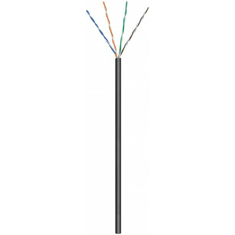 CAT6 U/UTP 50m outdoor cable on a reel solid black CCA