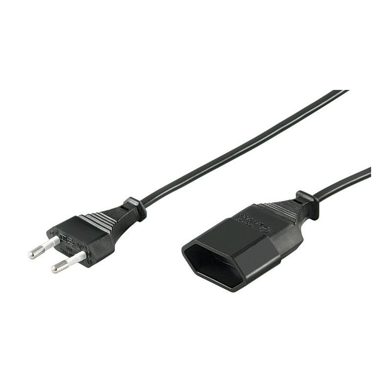 Extension cord euro plug 5m black