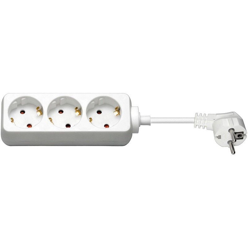 3-way power strip 3 m white