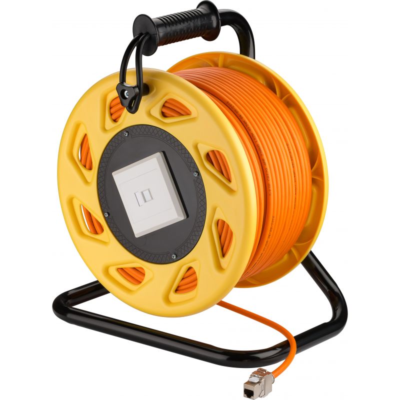 CAT7 S/FTP cable reel with CAT6a keystone connector -  RJ45 - 90 m