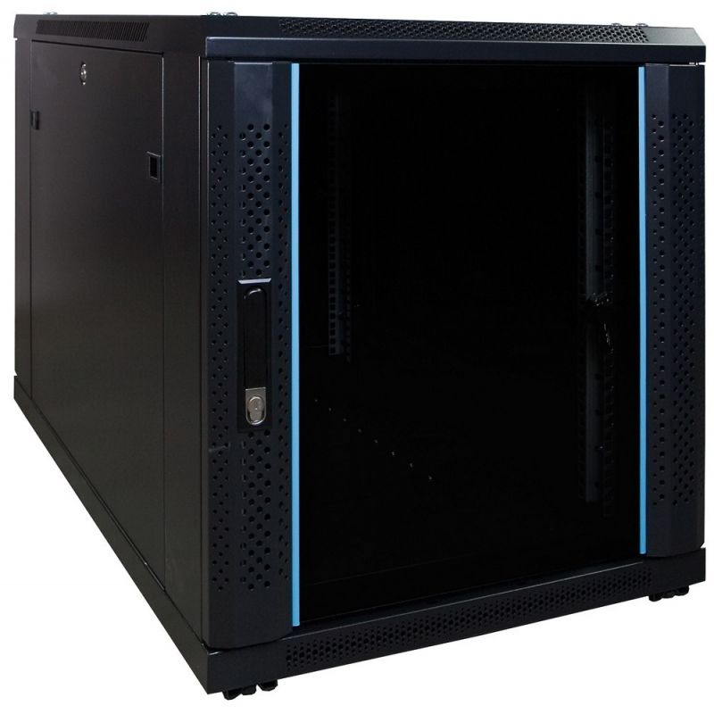 12U mini server rack with glass door 600x1000x720mm (WxDxH)