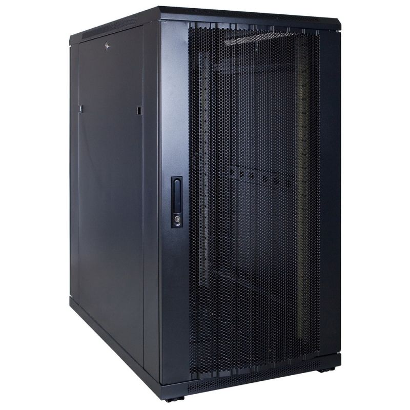 22U server rack with perforated door 600x1000x1200mm (WxDxH)