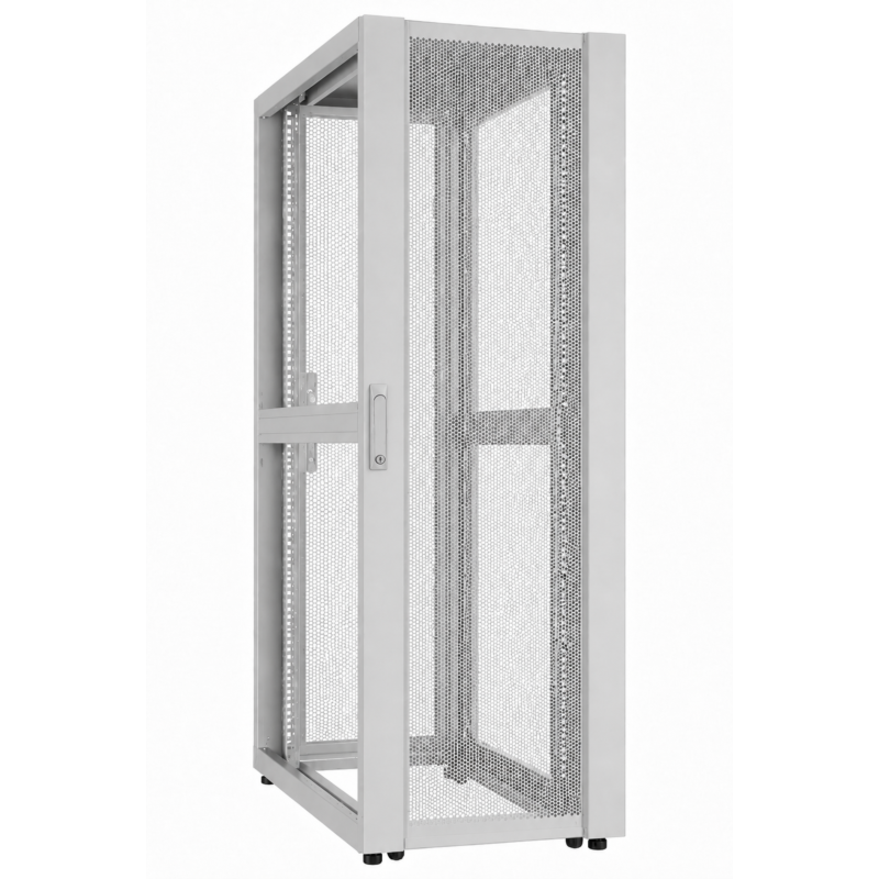 52U Datacenter server rack with perforated Greydoor 600x1000x2400mm (WxDxH)