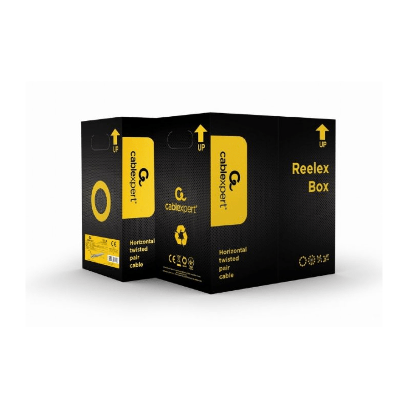 Alfaco Cat5e U/UTP cable on reel, solid, 305m, grey, LSZH – (Eca)