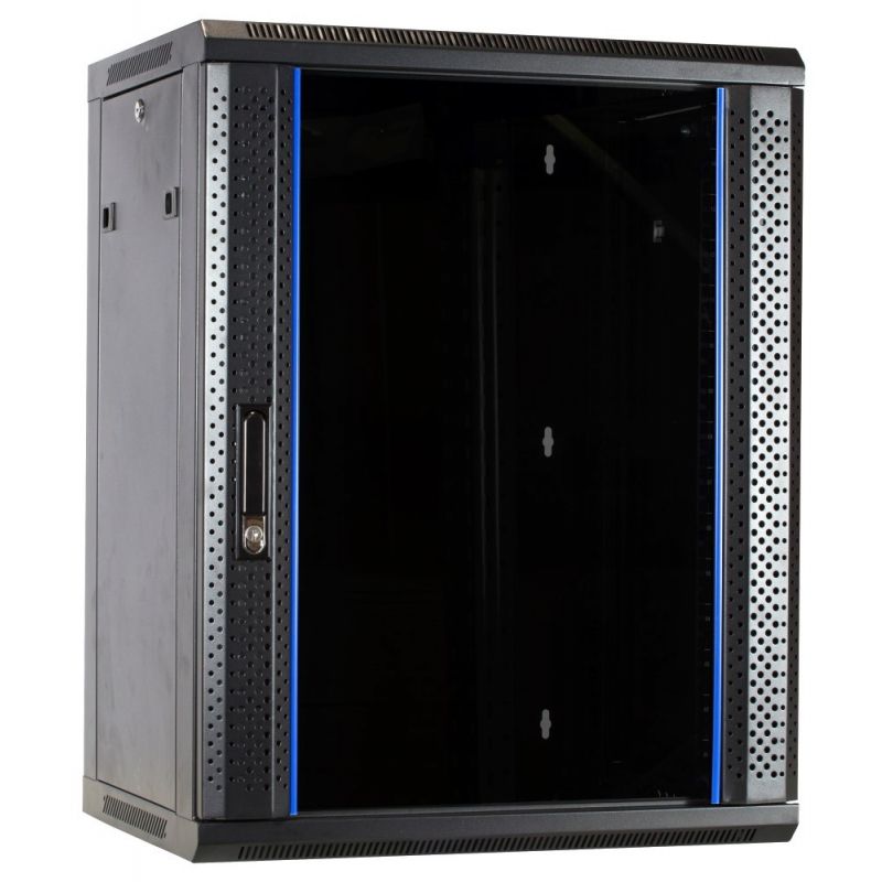 15U wall-mount server rack unassembled with glass door 600x450x770mm (WxDxH)