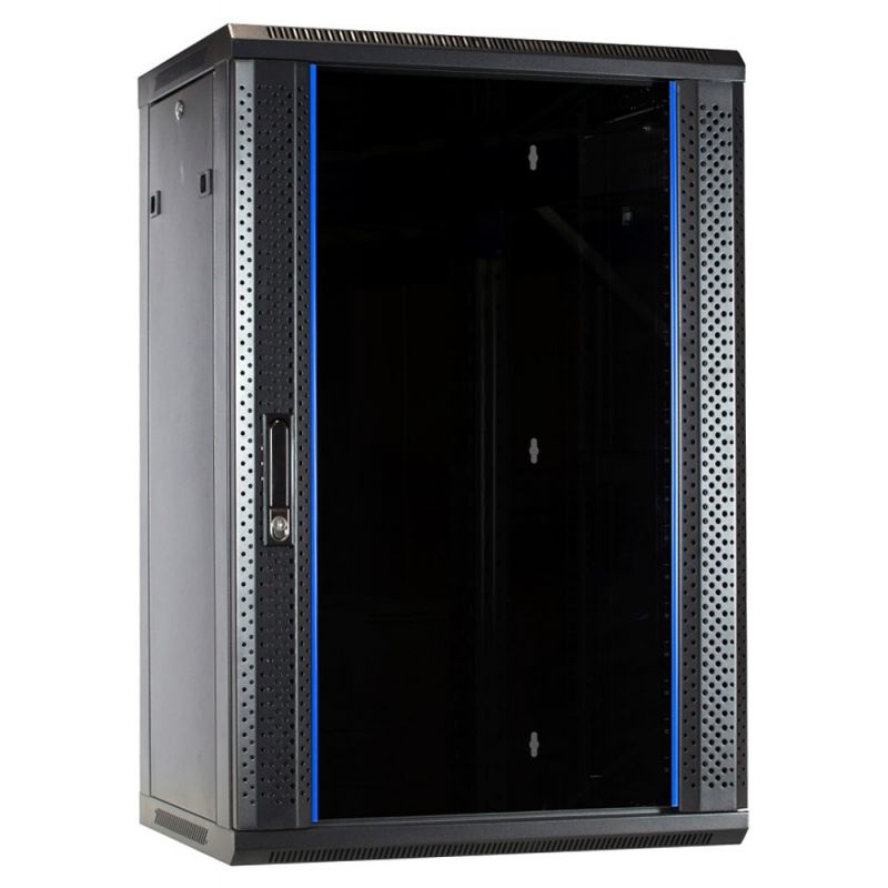 18U wall rack with glass door 600x450x900mm