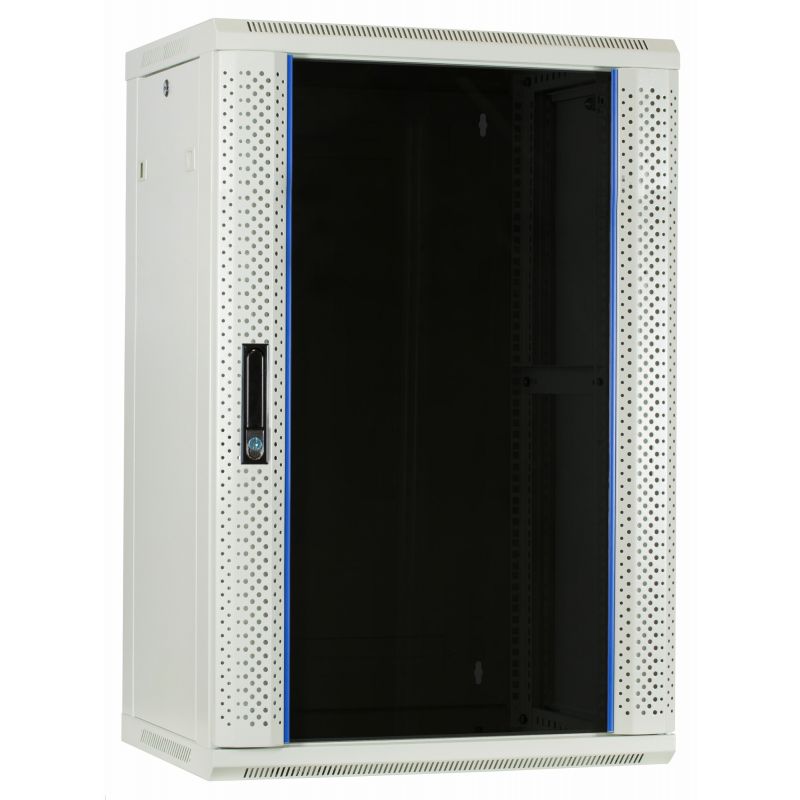 18U white wall mount server rack wiht glass door 600x450x900mm (WxDxH)